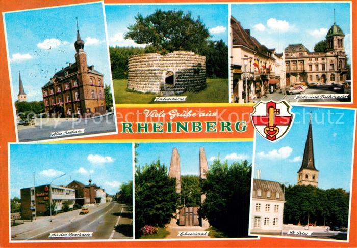 Rheinberg Rathaus Pulverturm Holz- und Fischmarkt Ehrenmal