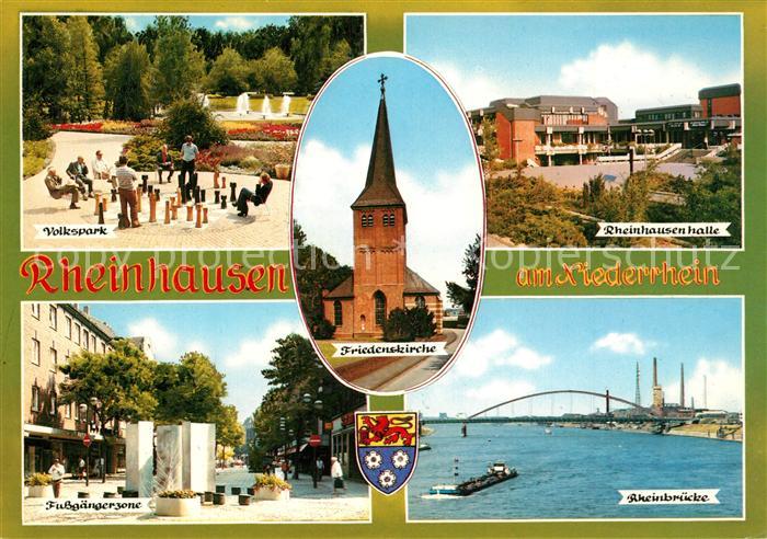 Rheinhausen Duisburg Volkspark Rheinbruecke Rheinhausenhalle Friedenskirche