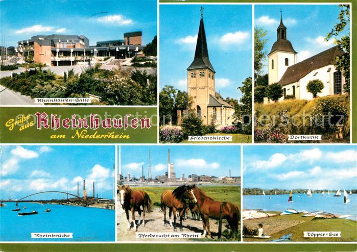 Rheinhausen Duisburg Rheinhausenhalle Kirchen Rheinbruecke Pferdezucht Toepperse