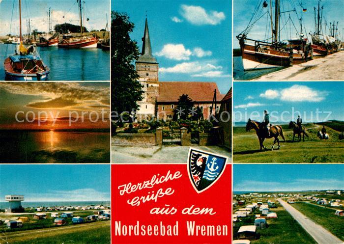 Wremen Hafen Pferde Kirche Camping