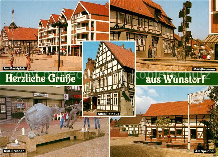Wunstorf Marktplatz Brunnen Speicher Kuh-Brunnen