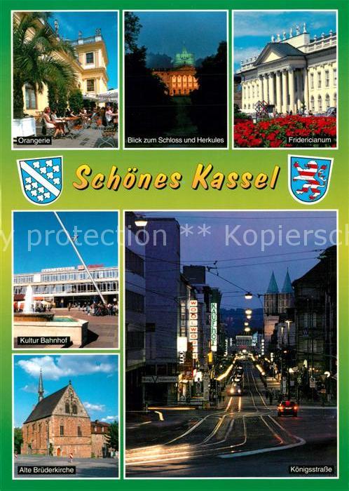 Kassel Orangerie Schloss mit Herkules Fridericianum Koenigsstrasse Bahnhof Brued
