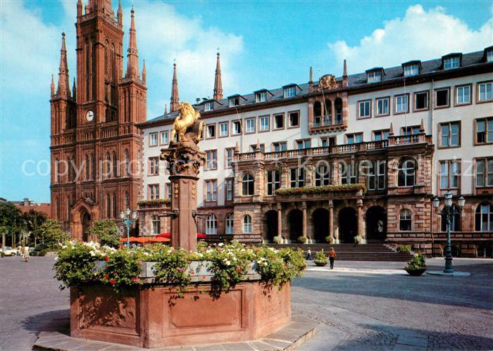 Wiesbaden Marktkirche Rathaus Marktbrunnen