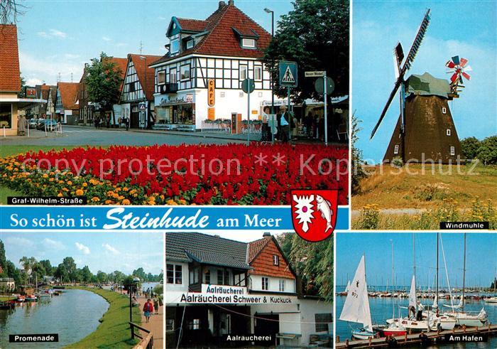 Steinhude Windmuehle Hafen Graf-Wilhelm-Strasse Aalraeucherei
