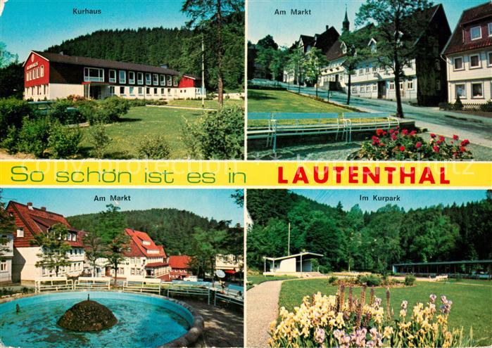 Lautenthal Harz Kurhaus Markt Brunnen Kurpark