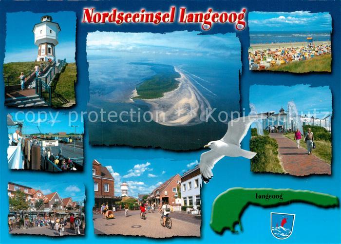 Langeoog Nordseebad Fliegeraufnahme Strand Leuchtturm