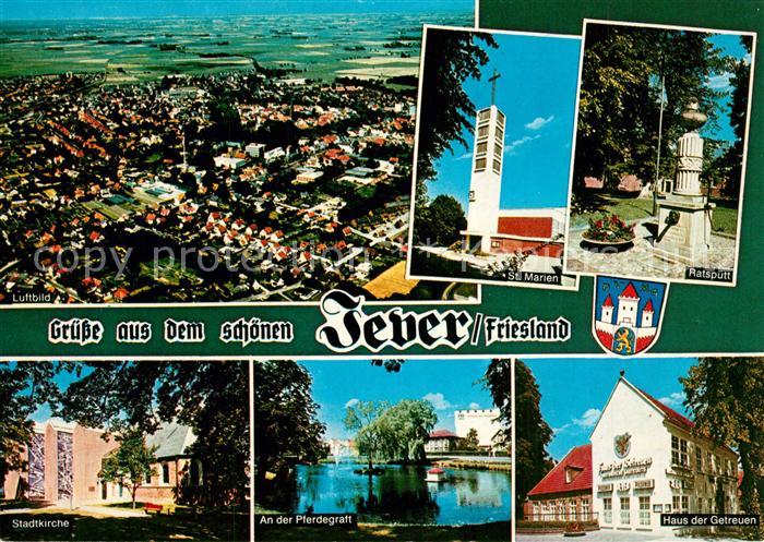 Jever Fliegeraufnahme Ratspuett Pferdegraft Haus der Getreuen