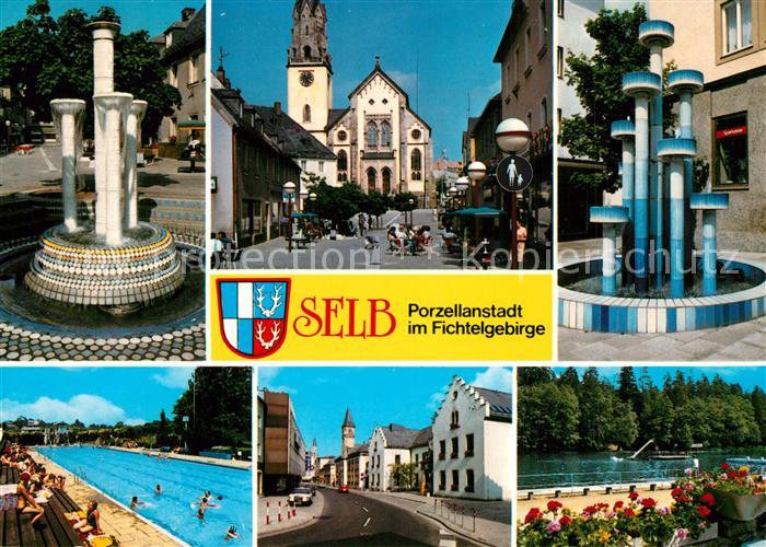 Selb Porzellanstadt im Fichtelgebirge Freibad Brunnen