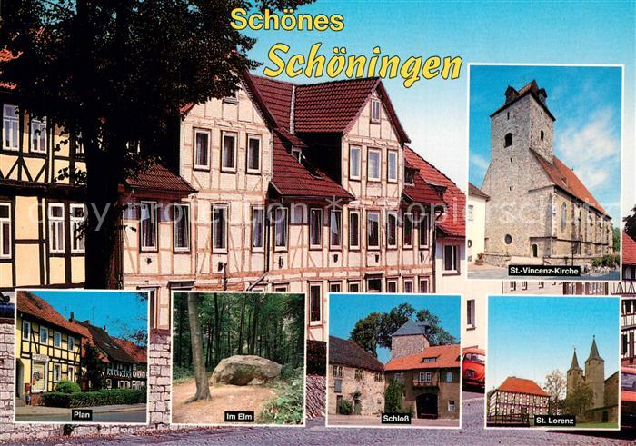 Schoeningen Fachwerk Kirchen Schloss Elm Plan