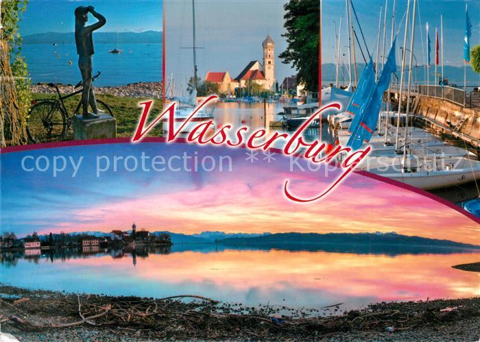 Wasserburg Bodensee Hafen Kirchenpartie Denkmal