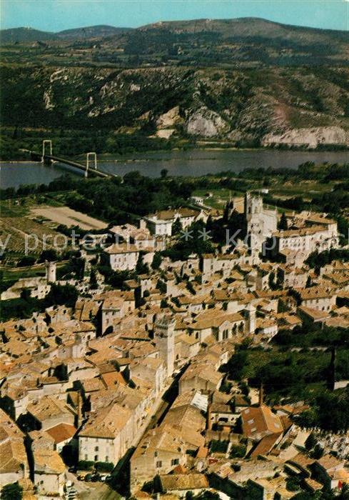 Viviers Ardeche Fliegeraufnahme Rhone