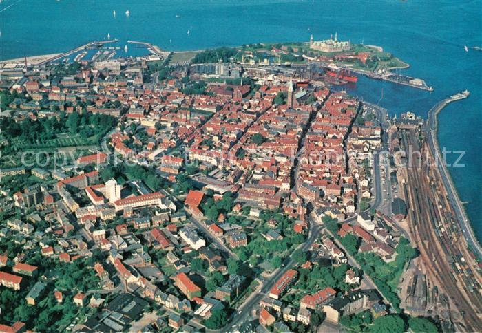 Helsingor Elsinore Fliegeraufnahme Hafne Bahnhof