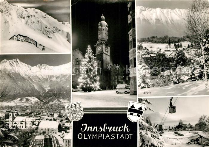 Innsbruck Olympiastadt Seilbahn Kirchturm zu Weihnachten