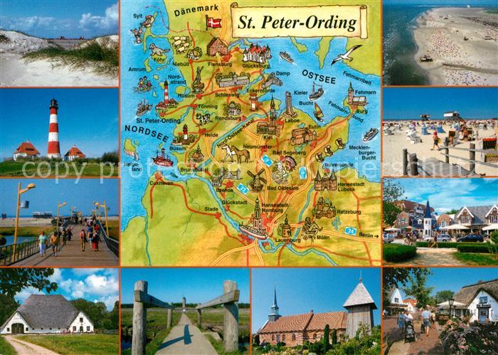 St Peter-Ording Strand Leuchtturm Lageplan Fliegeraufnahme