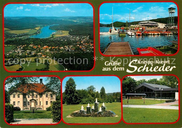 Schieder-Schwalenberg Hafen Fliegeraufnahme Brunnen Erholungszentrum Emmenstause