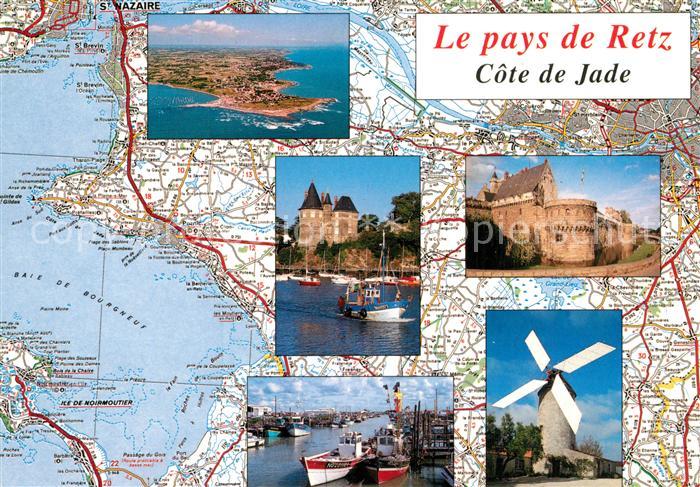 Vendee Noirmoutier Le pays de Retz Cote de Jade Windmuehle Schloss Hafen