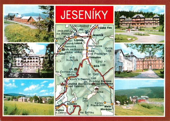 Jeseniky Panoramakarte Stadtansichten