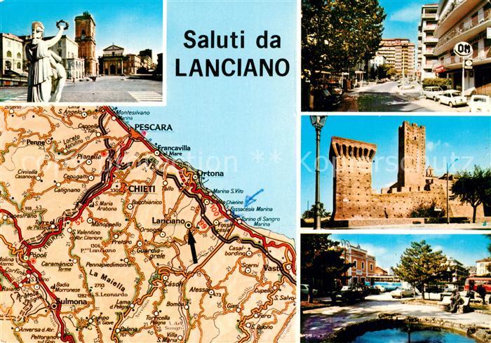 Lanciano Autokarte Touring Club Italiano Burg Denkmal