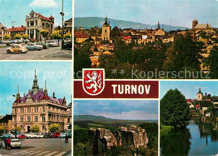 Turnov Rathaus Marktplatz Stadtpanorama