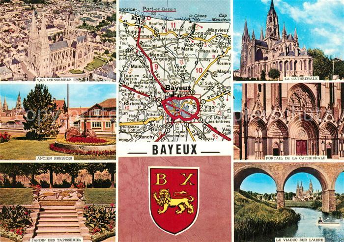 Bayeux Fliegeraufnahme Cathedrale Viaduc sur L Aure