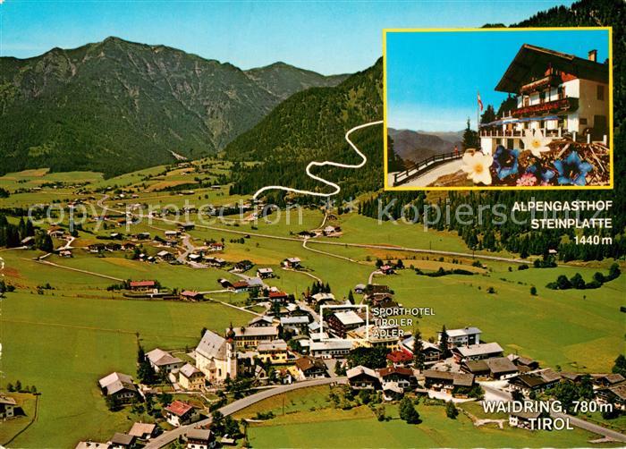 Waidring Tirol Sporthotel Tiroler Adler Alpengasthof Steinplatte Flugaufnahme
