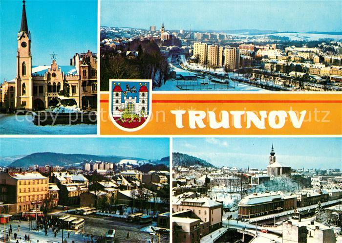 Trutnov Rathaus Stadtansichten Winter