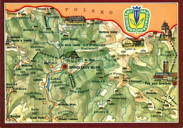 Krkonose Umgebungskarte