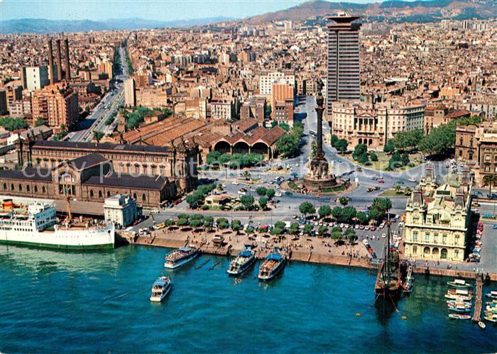 Barcelona Cataluna Fliegeraufnahme Colon Puerta de la Paz