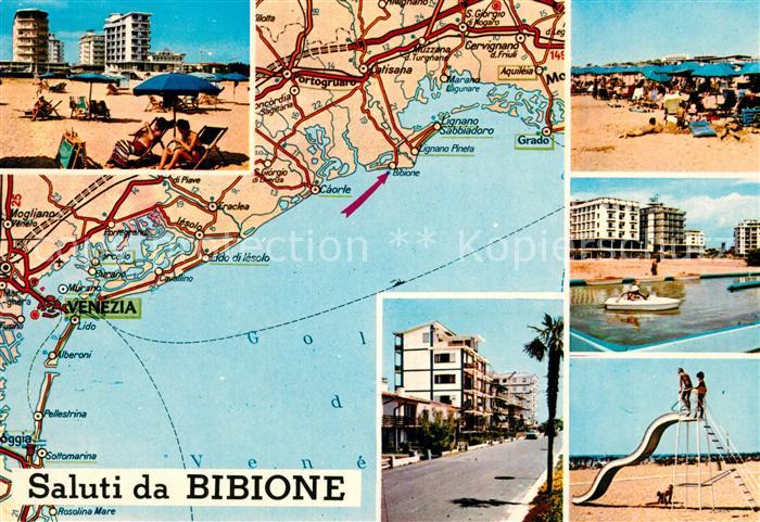 Bibione Pineda Strassenkarte Strand Hotelanlagen