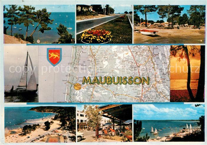 Maubuisson Panoramen Strand Segelboote Abendstimmung