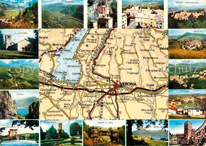 Verona Veneto San Giovanni Spiazzi Rovere Velo Bosco Chiesanuova Panoramakarte