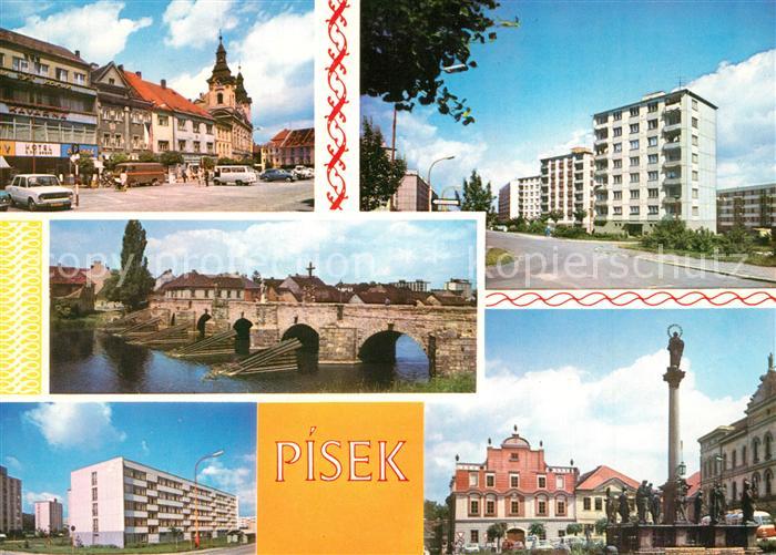 Pisek Tschechien Denkmal Klementa Gottwalda Antonina Zapotockeho Rathaus Bruecke