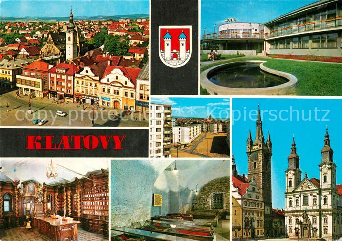 Klatovy Fliegeraufnahme Kirche Park Hotel Rathaus