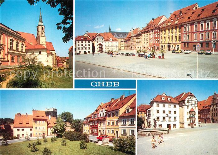 Cheb Eger Marktplatz Brunnen Stadtansichten Kirche