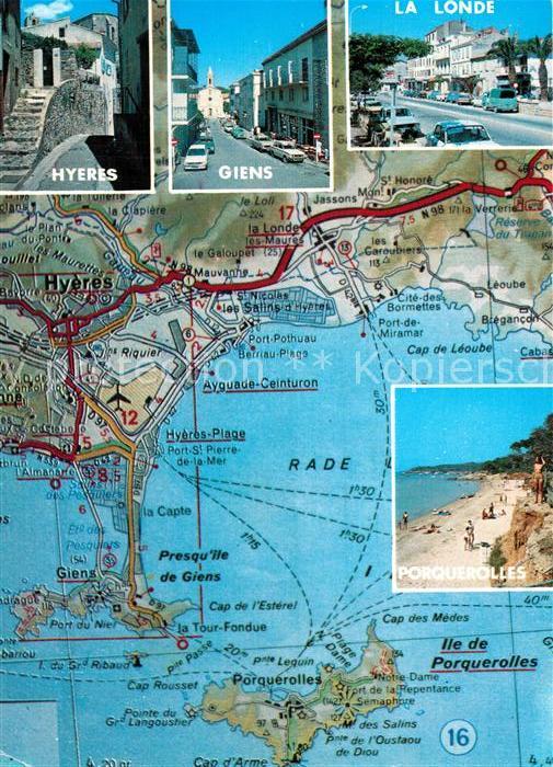 Hyeres Giens La Londe Landkarte