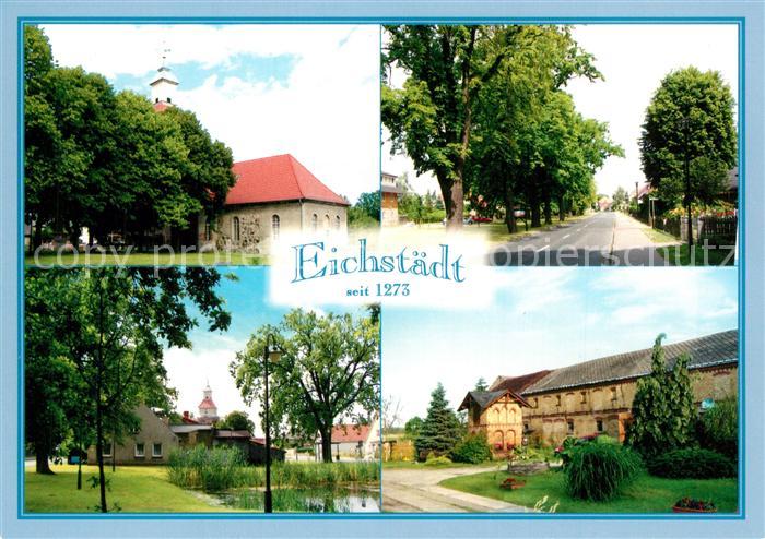 Eichstaedt Gemeinde Oberkraemer Kirche Am Eichenweg Teich Eichenring Taubenturm