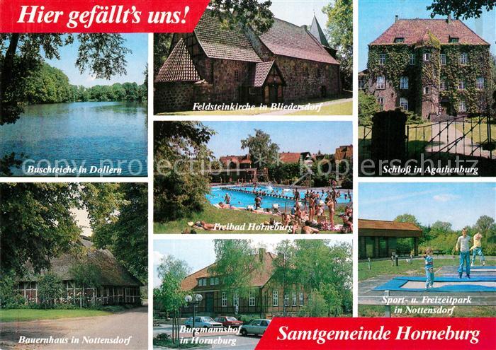 Horneburg Niederelbe Buschteiche Feldsteinkirche Freibad Schloss Agathenburg Bau
