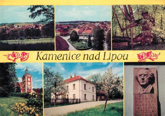Kamenice nad Lipou Panorama Namesti Stara lipa Zamek Myslivna Johanka Busta hude