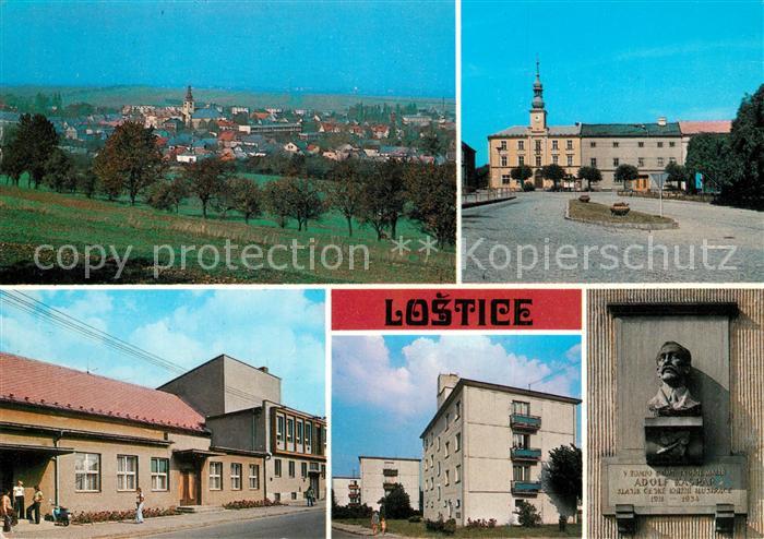 Lostice Panorama Namesti Miru s renesancni radnici Kulturni dum Nova vystavba Bu