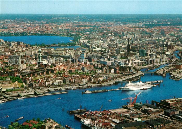 Hamburg Panorama von Hafen und Stadt