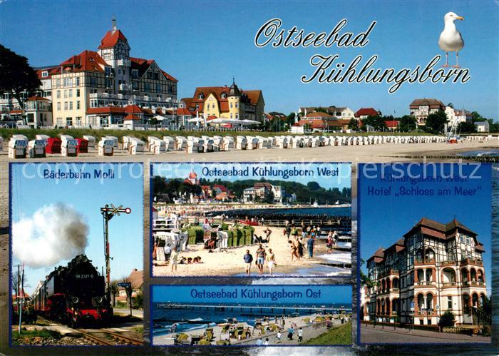Kuehlungsborn Ostseebad Baederbahn Molli West und Oststrand Hotel Schloss am Mee