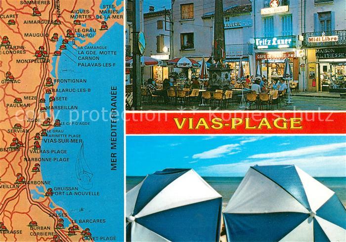 Vias Plage Gebietskarte Strassencafe