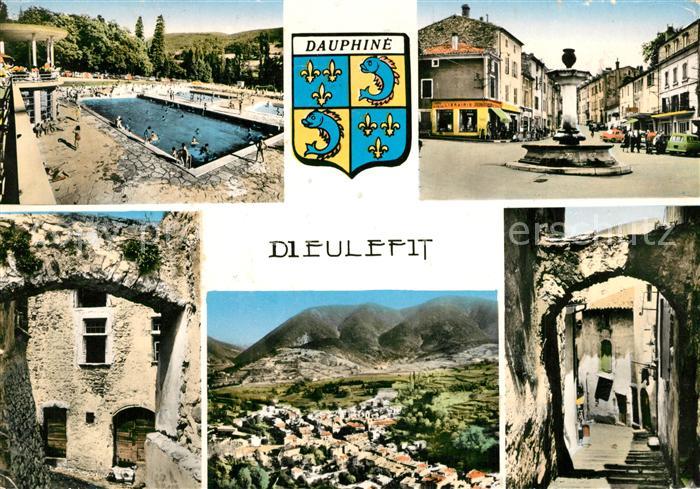 Dieulefit Freibad Brunnen Fliegeraufnahme Gasse