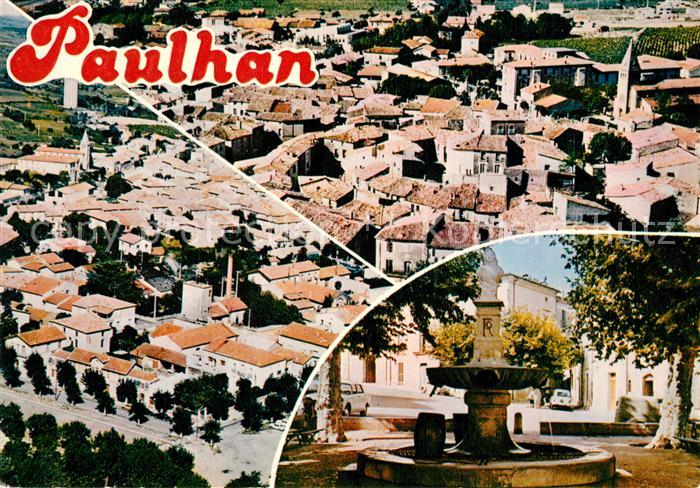 Paulhan Vue generale aerienne la place du Griffe