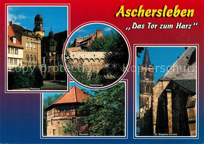 Aschersleben Tor zum Harz Rathaus Tadtmauer Rondell St Stephan Kirche