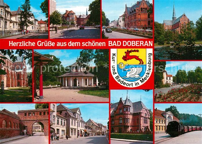 Bad Doberan Teilansichten Kurort Innenstadt Tor Dampflokomotive Kirche Wappen