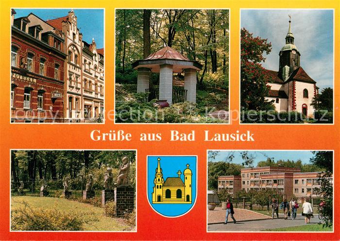 Bad Lausick Altstadt Kurpark Pavillon Denkmal Statuen Kirche Kurklinik Wappen