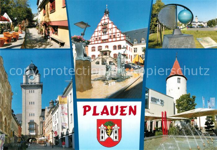 Plauen Vogtland Weberhaeuser Rathaus Koenig Albert Brunnen Planetenwege Vogtland
