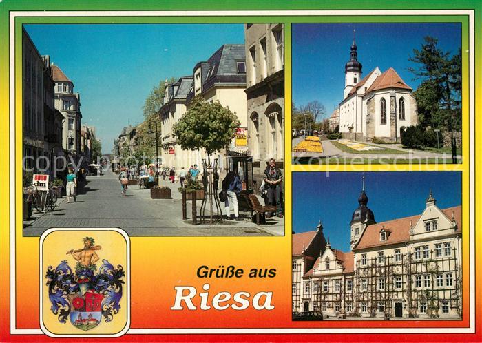 Riesa Sachsen Boulevard Klosterkirche Rathaus Wappen