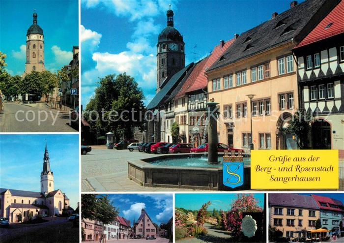 Sangerhausen Suedharz Jacobikirche Markt Ulrichkirche Markt Europa Rosarium Korn